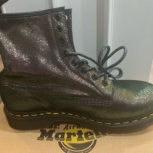 Dr Marten 1460 Disco Suede Combat Lace Up Purple Gold 9 RARE, NEW, never worn.